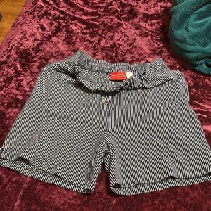 Striped Black and White Women Shorts